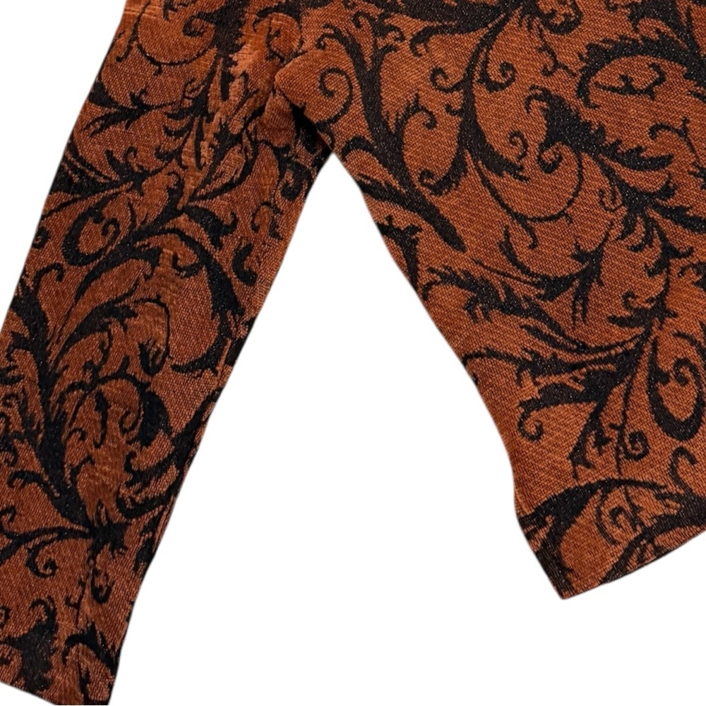 Vintage Burnt Sienna & Black Swirl Pattern Embrodered Blazer Shacket - Picture 6 of 11